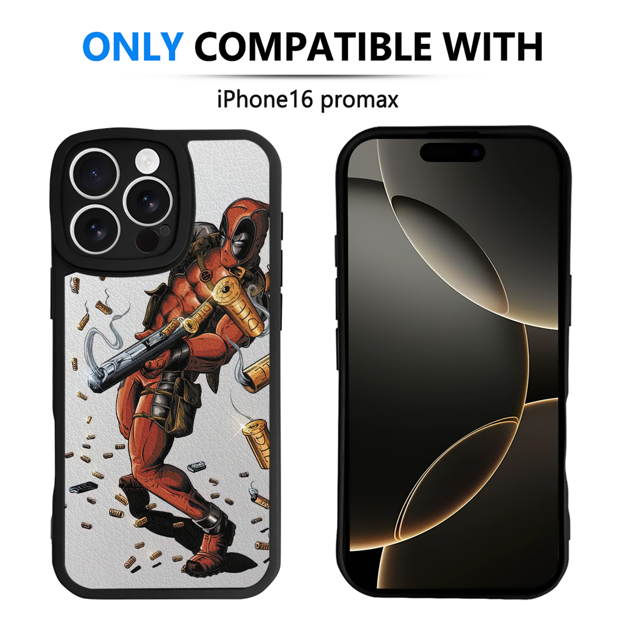 （画像用） Deadpool デッドプール 【iPhone 16シリーズ対応】シリコンスマホケース（レザー調） 材質：シリコン